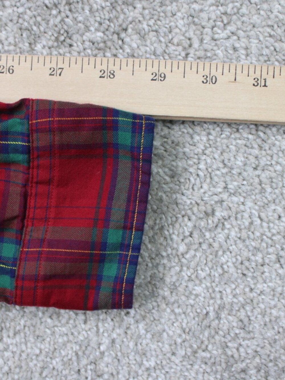 Chaps Classics Shirt Womens 2XL Red/Green Plaid Gold Buttons Cotton Long Sleeve - Picture 7 of 11